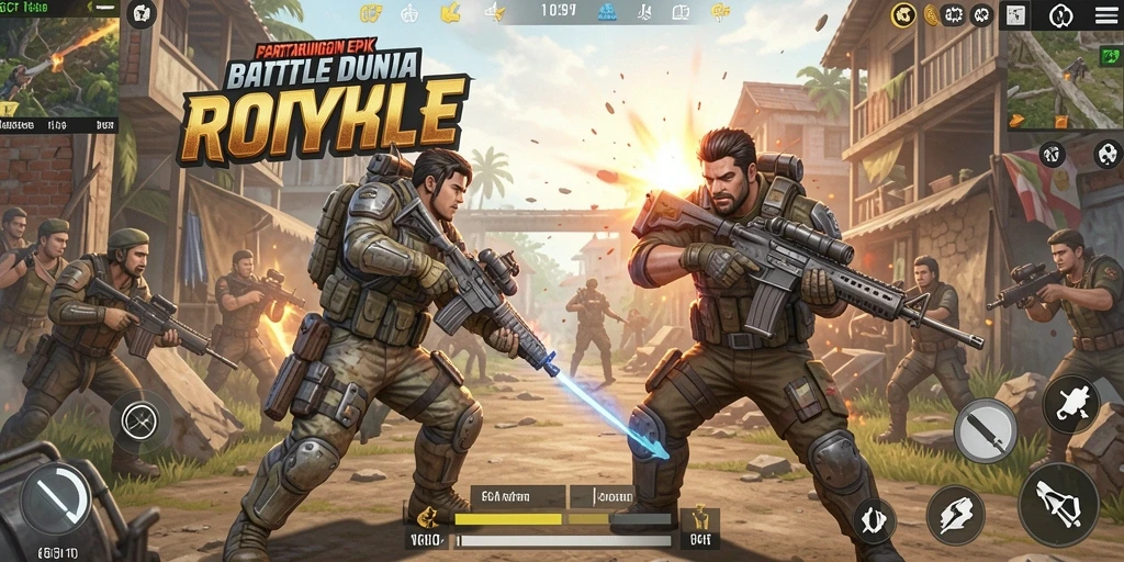 Tampilan gameplay 6CF yang seru dalam aksi Battle Royale.