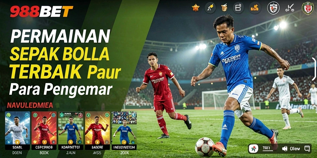 Tampilan gameplay seru di 988BET dengan aksi sepak bola yang mendebarkan.