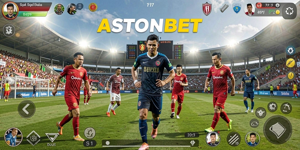 Tampilan gameplay menarik di <strong>ASTONBET</strong>, menampilkan aksi sepak bola yang mendebarkan.