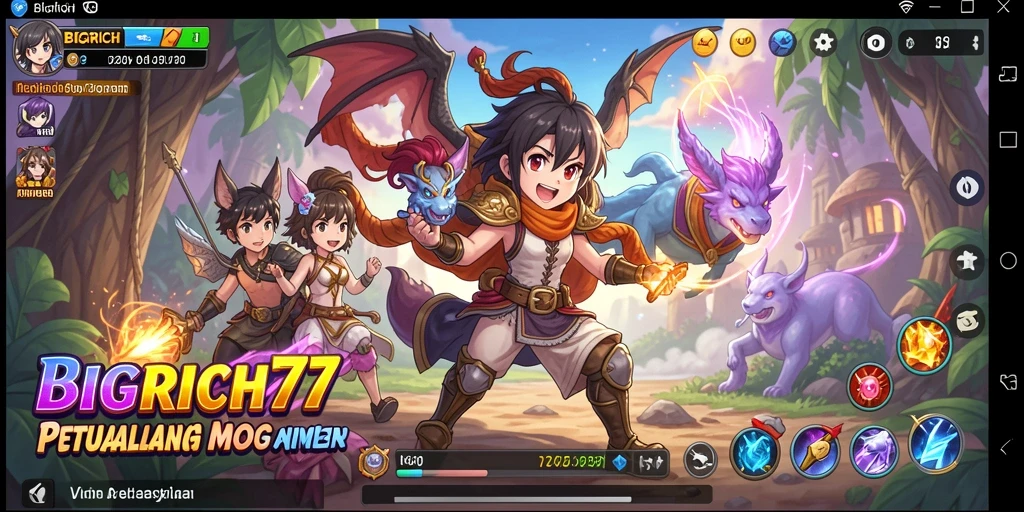 Tangkapan layar dari gameplay seru BIGRICH77 dengan karakter Anime.