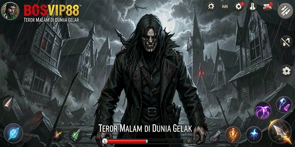 Screenshot menampilkan momen menegangkan dalam gameplay BOSVIP88.