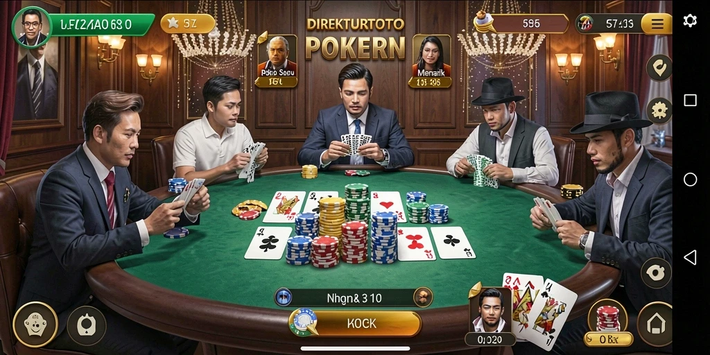 Gameplay menarik di <strong>DIREKTURTOTO</strong> dengan banyak pemain poker.