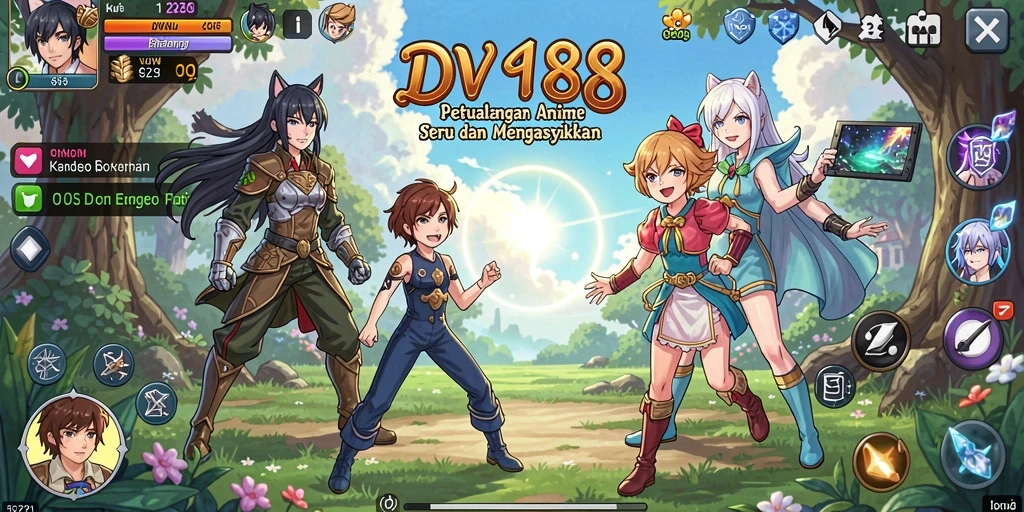 Tampilan gameplay <strong>DV188</strong> yang menampilkan pertarungan seru dan karakter anime.