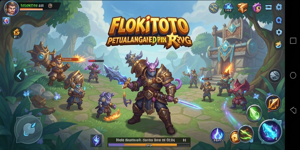 Tampilan gameplay RPG yang menarik dalam FLOKITOTO dengan aksi seru dan strategi mendalam.