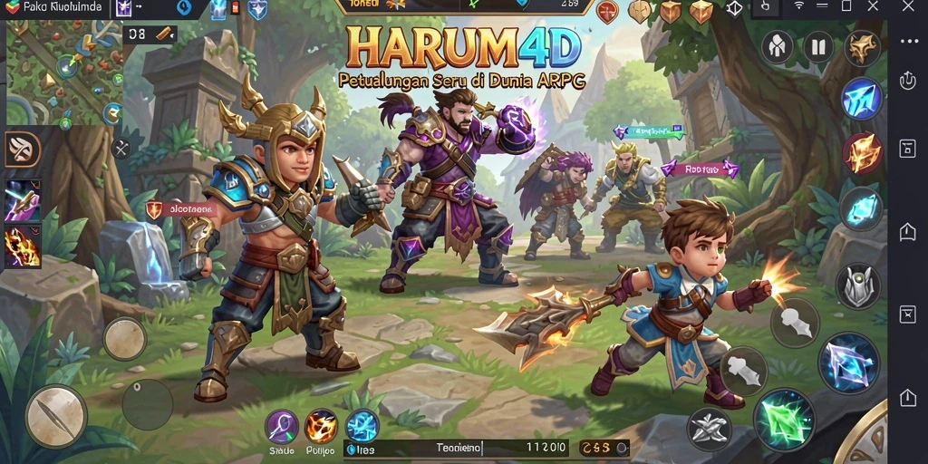 Tampilan gameplay mendebarkan dari HARUM4D dengan aksi ARPG yang seru.