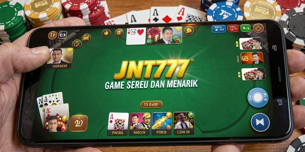 Tampilan gameplay Poker yang mendebarkan di JNT777.