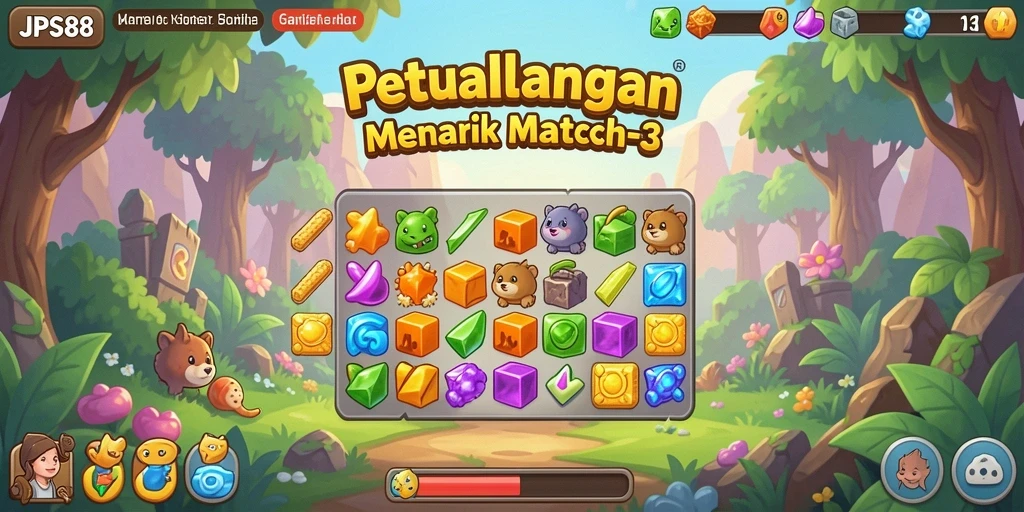 Screenshot gameplay JPS88 dengan aksi mencocokkan simbol Match-3.