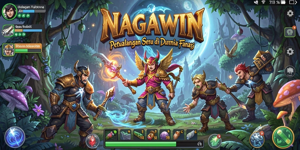Tampilan gameplay seru di dunia petualangan NAGAWIN.