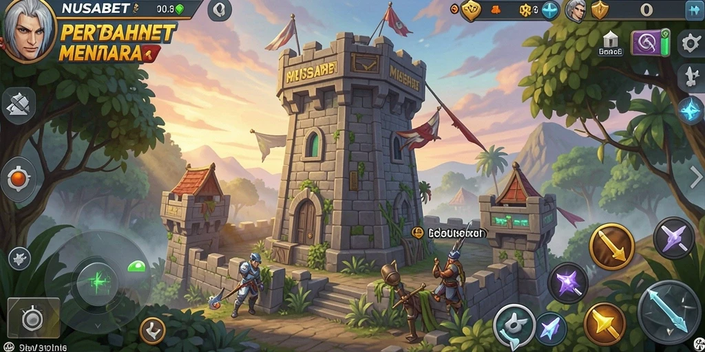 Screenshot NUSABET menampilkan aksi seru di Tower Defense.