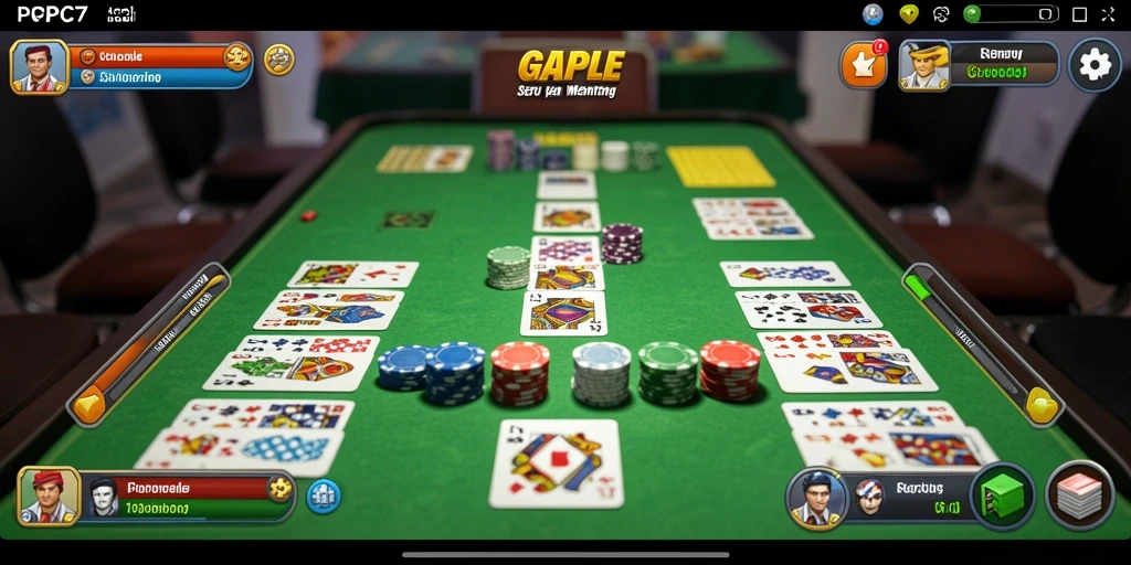 Gameplay seru dari PCPC7 yang memperlihatkan pertandingan Gaple yang menegangkan.