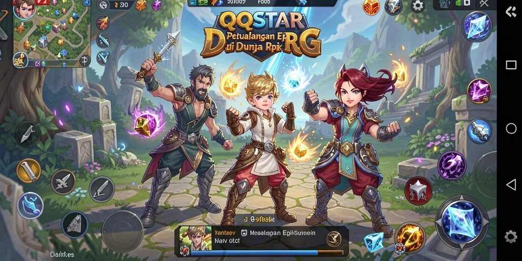 Gameplay seru dengan pertarungan epik dalam QQSTAR.