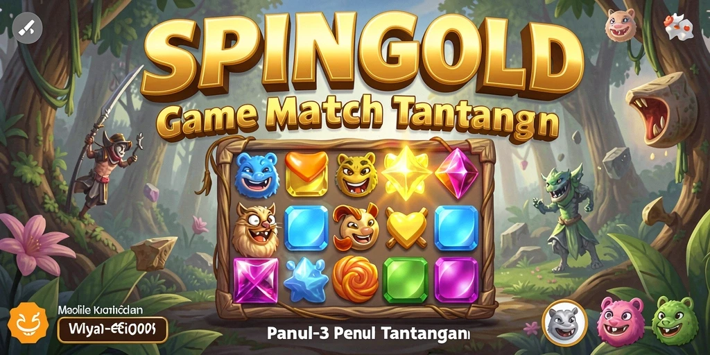 Tangkapan layar gameplay SPINGOLD menampilkan momen seru mencocokkan koin emas.