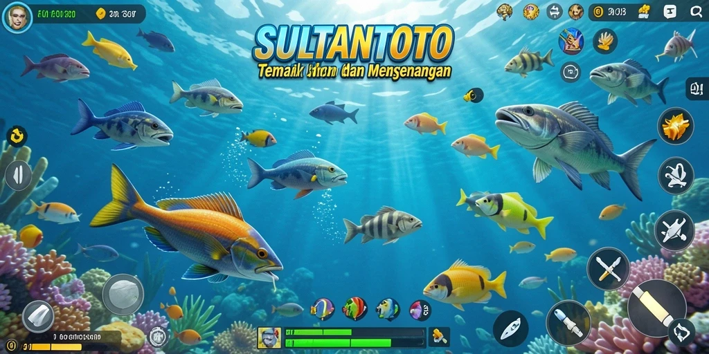 Tampilan seru gameplay SULTANTOTO dengan tembak ikan yang menantang.