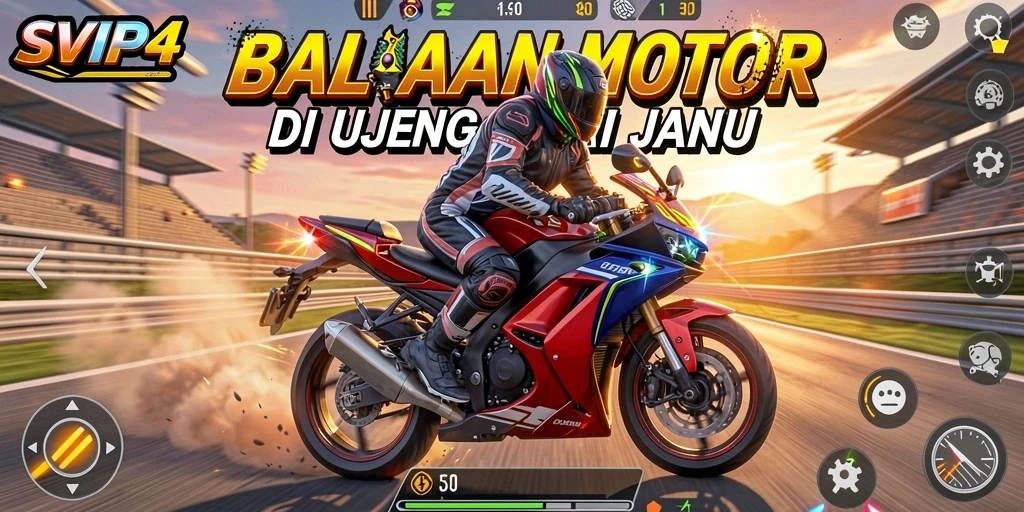 Gameplay menegangkan dalam SVIP4 dengan berbagai trek balapan.