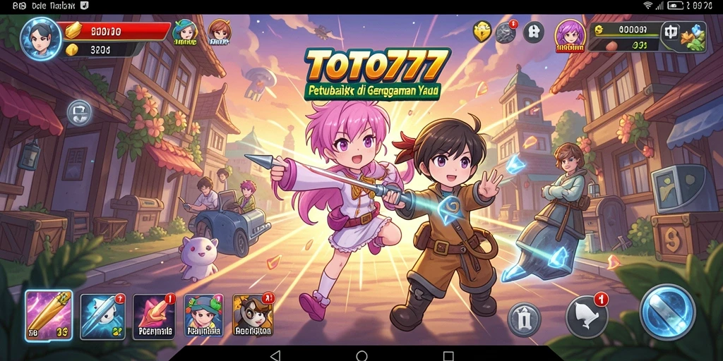 Screenshot gameplay TOTO777 menampilkan aksi karakter Anime yang energik.